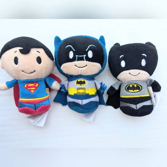 Hallmark Itty Bittys DC Superheroes Batman And Superman 4" Lot 3 Plush - Picture 1 of 2